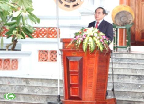 Phó Thủ tướng Nguyễn Thiện Nhân phát biểu tại Lễ phát động phong trào “Vệ sinh yêu nước nâng cao sức khỏe nhân dân” năm 2012